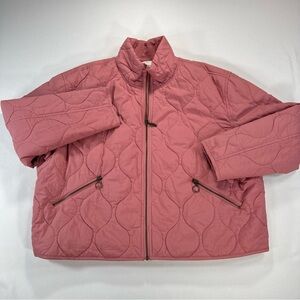 Lucky Brand Women’s XL Quilted Jacket Full Zip Pink Rose EUC